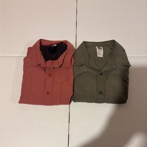 Lot Of 2 The North Face Button Down Short Sleeve Shirts Men’s Size XL Cotton